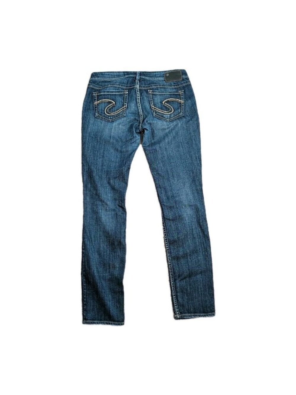 Silver Jeans Aiko Skinny Medium Wash Distress Mid Rise Blue Womens W32" L31" Y2K